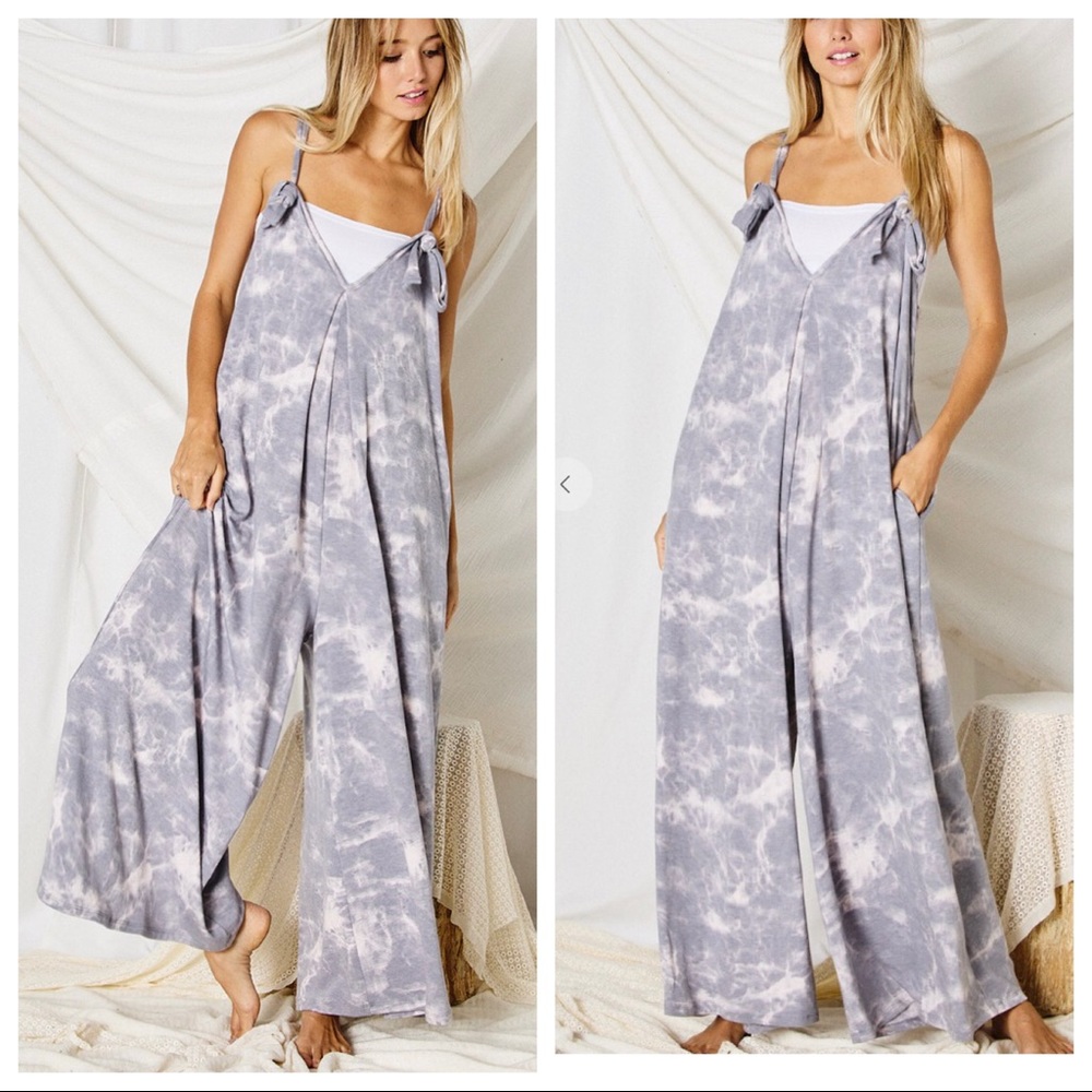 LAST ONE✨Tie Dye wide leg size de pockets jumpsuit - Picture 4 of 6